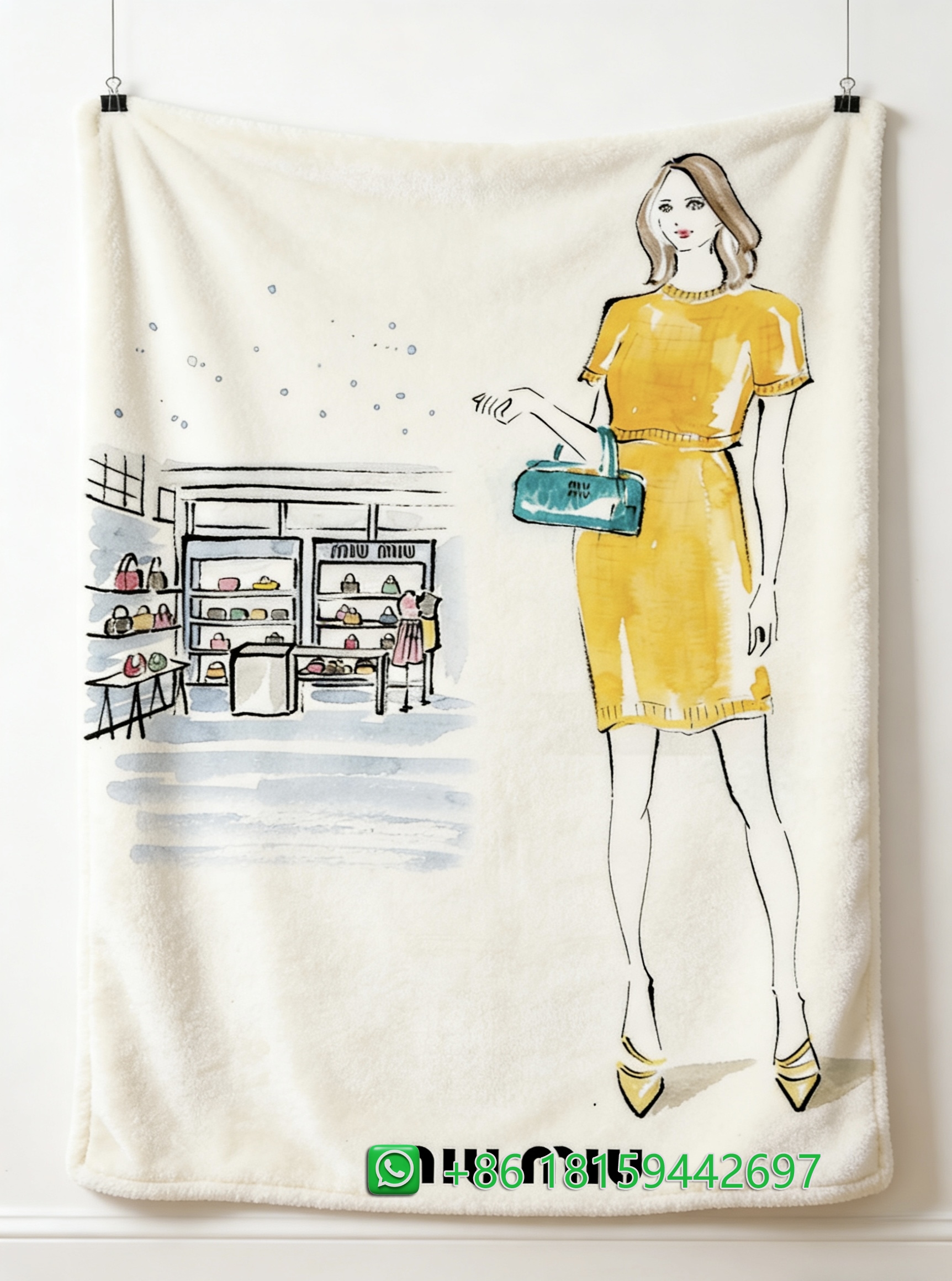 Miumiu Throw Blankets